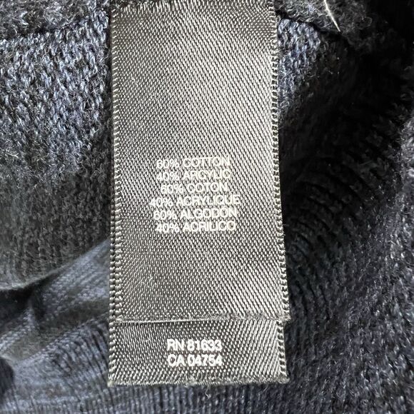 Kenneth Cole Full Zip Cardigan Sweater Mens Large Navy Heathered Chunky Knit - Picture 10 of 13